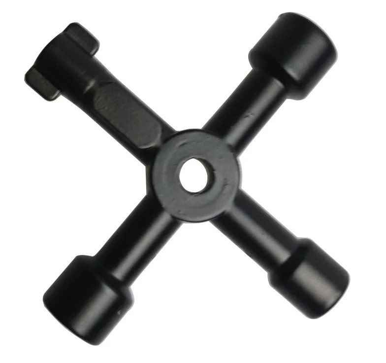 Multi-function Electric Control Cabinet Triangular Key Wrench Alloy Black Supply