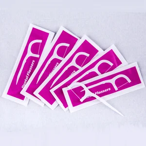 Daily Care Private Label Dental Flosser Personal Use Minty Flavor Disposable Floss Bar with Toothpick Bottom