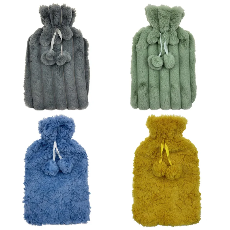 2l water-filling hot water bottle with faux cover rubber hot and cold water bag