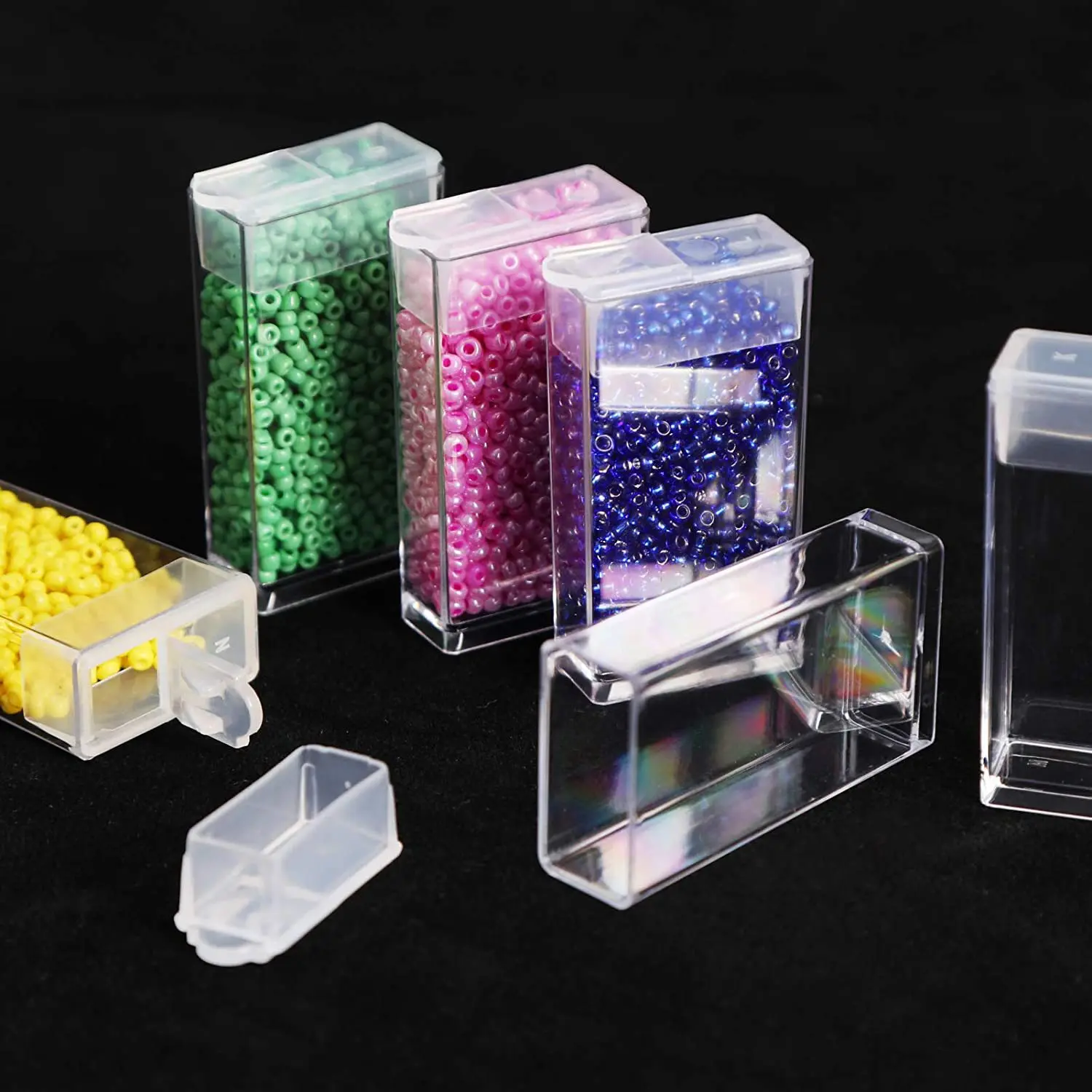 China Factory Plastic Bead Containers, Flip Top Bead Storage, For