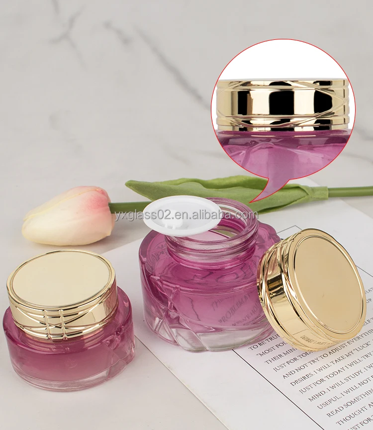 Luxury Unique design cosmetic glass bottle set irregularity shape glass jar bottle Skincare cosmetic packaging suit container supplier