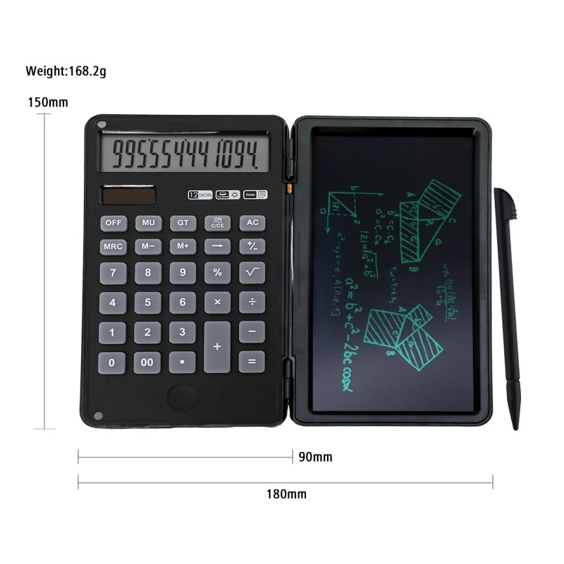 Financial Calculator Basic Mute Desk Calculators with Writing Tablet Portable and Foldable Desktop Calculator