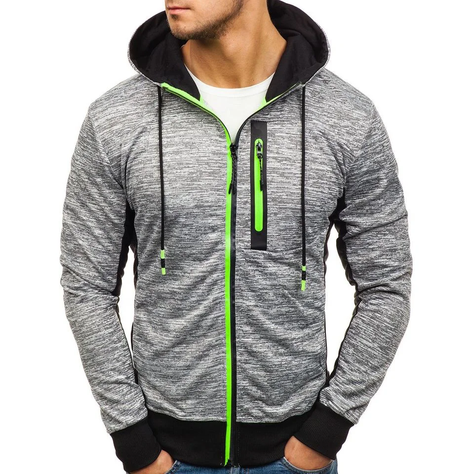 men zip decoration plain jacket