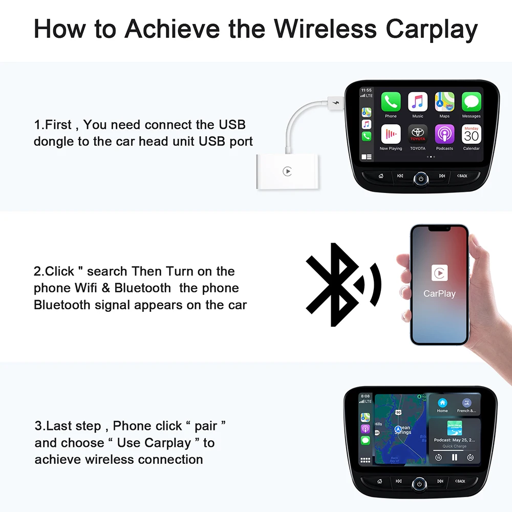 Wireless Carplay Adapter For Iphone Apple Carplay Dongle For Oem Wired ...