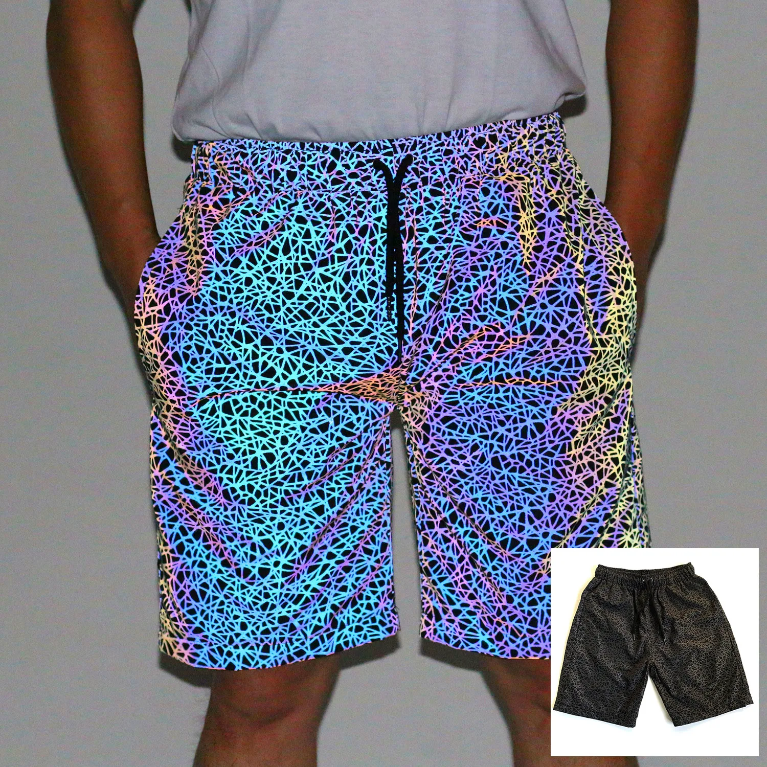 Zebra Skin Patterns Evening Vision Reflective Iridescent Jogger Trunks ...