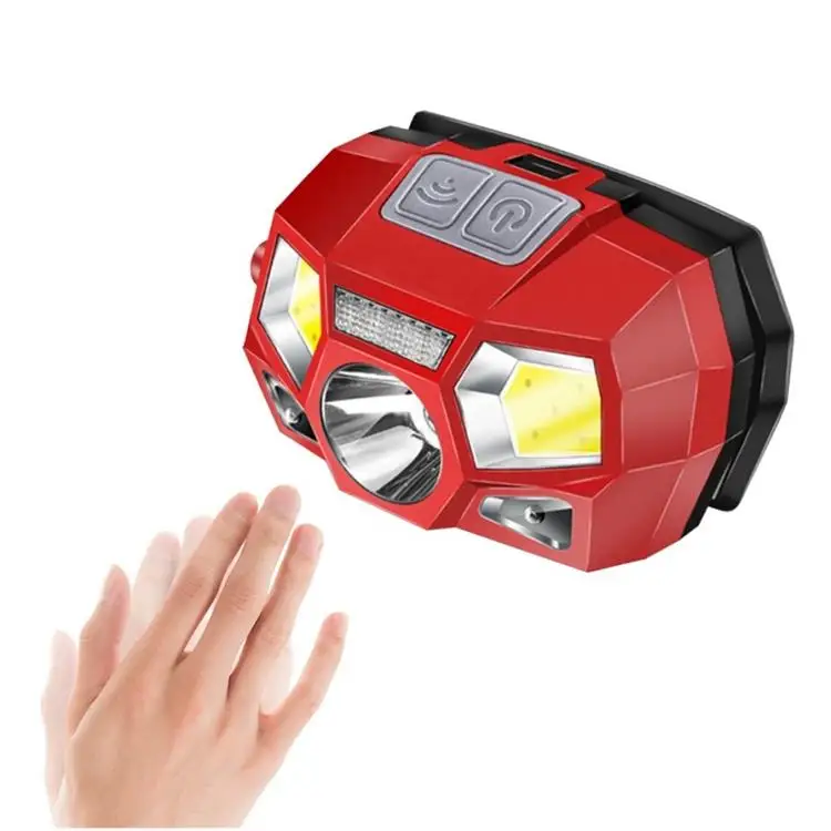Waterproof Motion Sensor Usb Rechargeable Led Head Light Headlamps for Hiking Barbecue Night Running Jogging Riding