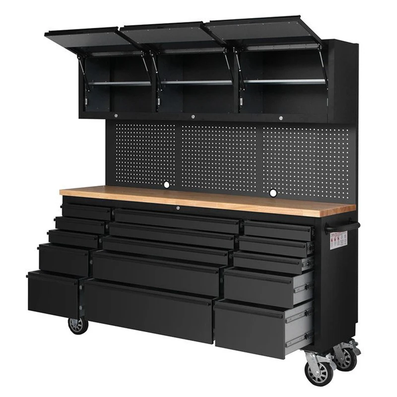 Work Station 15 Drawers  Metal Tool Roller Cart Workshop Storage Tool Cabinet with Handle and Wheels factory