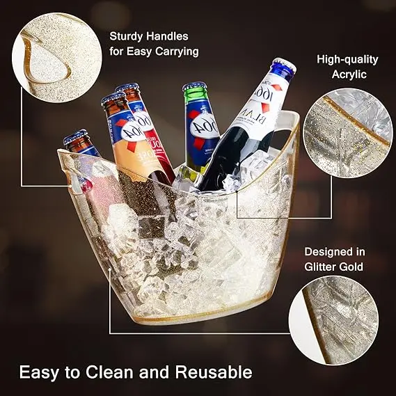 Ice Bucket Wine Bucket Clear Acrylic Plastic Tub Suitable For Drinks