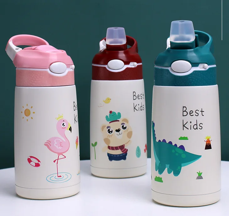 400ML Children Thermos Water Bottle Kids Thermos Mug Baby Duck