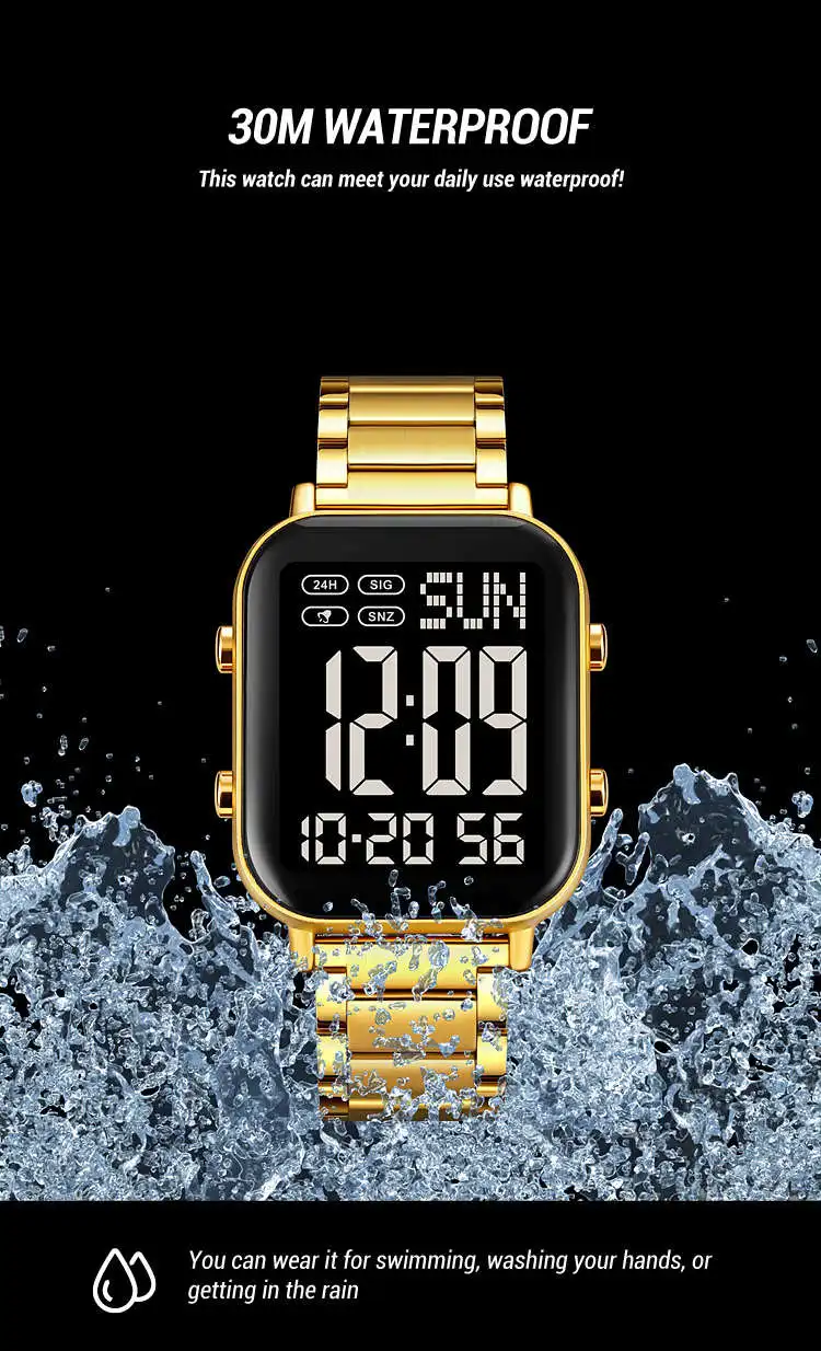 Skmei 2259 classic made in china boys digital watch exclusive Stainless steel band water resist auto date moq 1 business hand wa