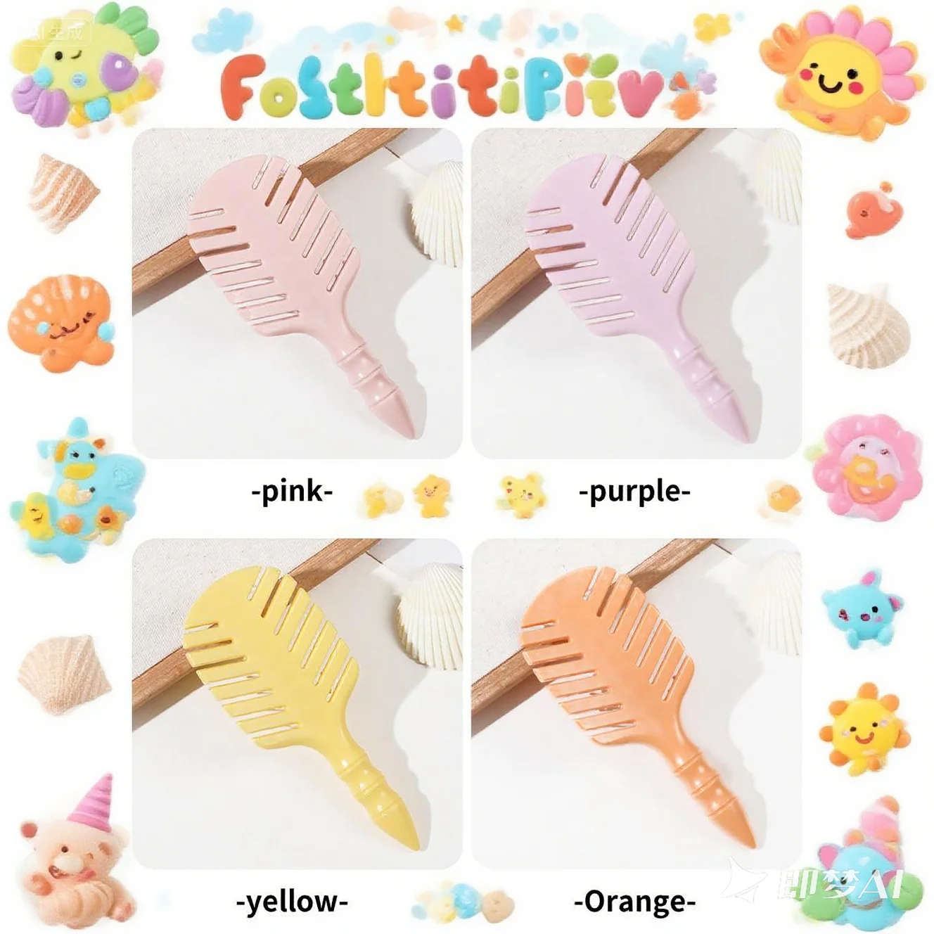 Escova de Cabelo Profissional para Salão com Design Oco em Formato Oval e Cor Macaron para Crianças, Material de Nylon com Logotipo Personalizado