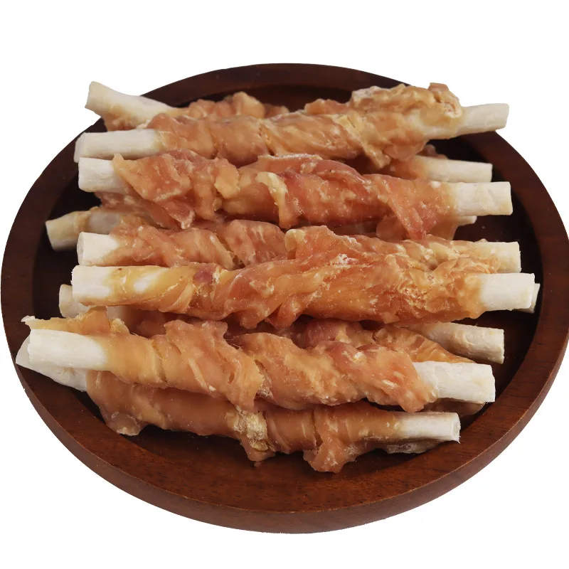 Factory Direct Supply Premium Chicken Jerky Cowhide Stick Meat-based Pet Snacks Dental Chew Dog Treats for Healthy Pet Food