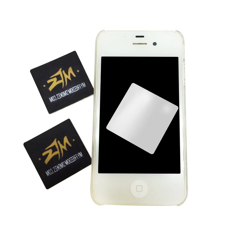 Promotional Self Adhesive Mobile Cell Phone Sticker Custom Microfiber Cloth Mini Sticky Smartphone Screen Cleaner for Iphone