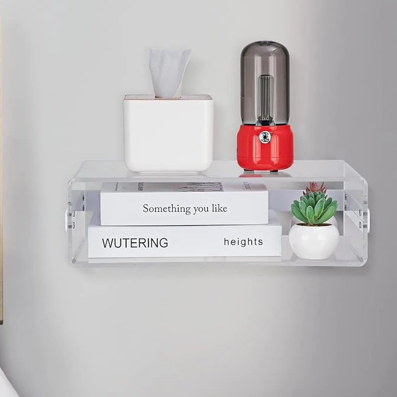 Bespoke Modern Clear Acrylic Floating Nightstand For Bedroom Lucite