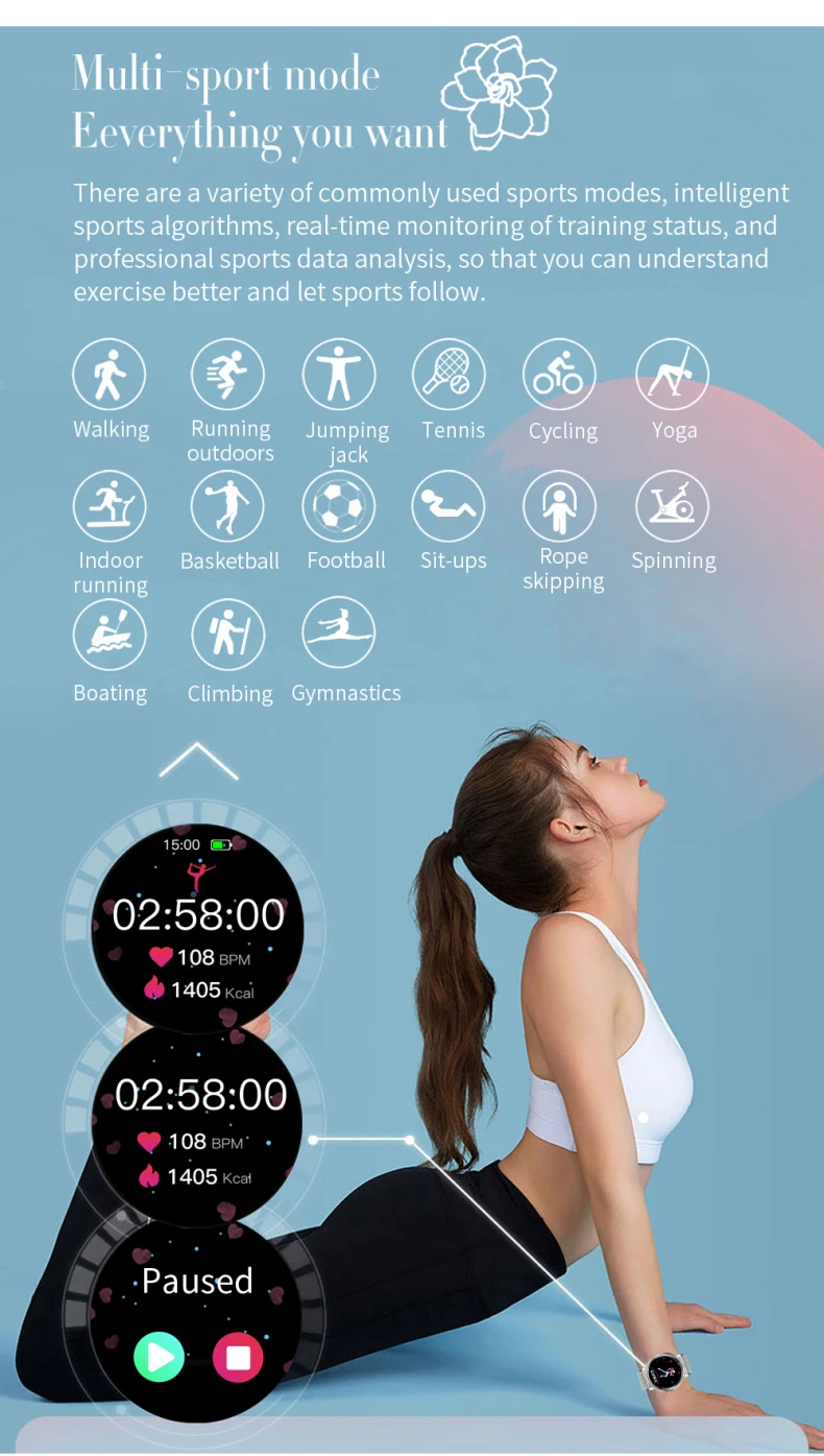 Customize LOGO MK20 Smart Watch Women Health Sports Fitness Tracker Heart Rate Monitoring Message Reminder Smartwatch Ladies(8).jpg