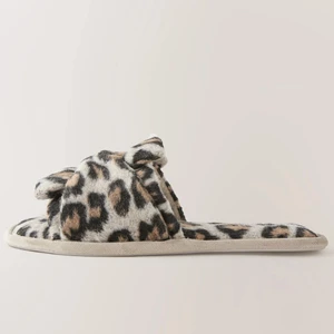 Luxury Factory Direct Women Fur Leopard Print Slippers Knotted Slide Custom Logo Indoor Outdoor Wholesale