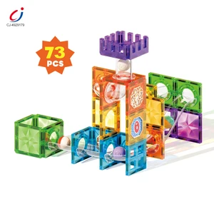 Chengji Diy Magnetic Tiles 3d Magnetic Blocks Building Toy Marble Run Colorful Magnetic Pipeline Building Blocks
