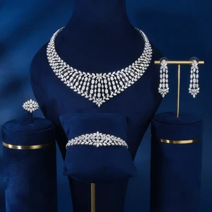 Bridetalk's Newly Designed Classic Copper Zircon Necklace Set Fashion Jewelry for Women to Wear on Festivals Weddings Parties