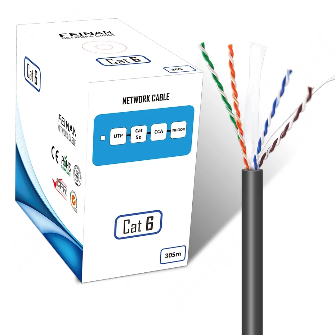 Jianye Cable Cat6 Sftp Network Cat6 Utp Cables 4 Pairs Cca Cu Conductor Pvc Pe Jacket Lan Cable