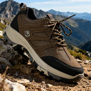 Low-top Waterproof Breathable Lace-up Scratch-resistant Outdoor Hiking Shoes Anti-slip Lightweight Thick Sole Men Casual Shoes