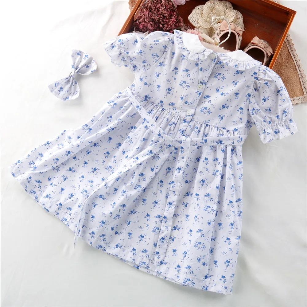 012945 1-6 Years Summer. 2 Pcs Toddler Baby Girls Smocking Dresses ...