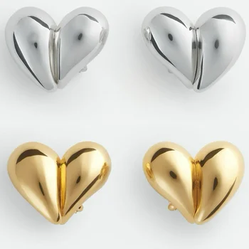 New Fashion Gold/silver Bright Face love Water Drops Ear Clip Female Jewelry