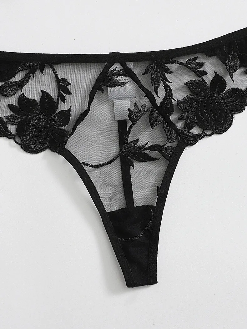 Ensemble de pyjama personnalisé pour femmes, Lingerie Sexy, imprimé en dentelle, ensemble de Lingerie court, vêtements de nuit floraux_voghion.com
