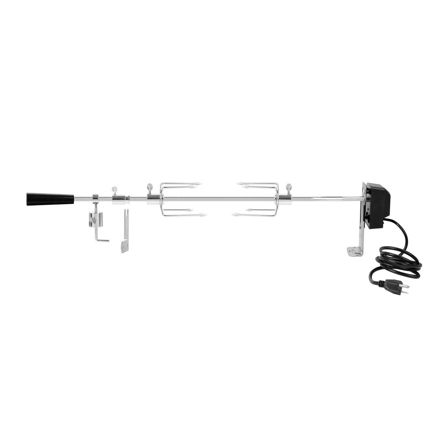 thumbnail image 2 of Cake Forks Stainless Grill Spit Rod Steel Grill Rotisserie Forks Barbecue Rotating Universal Rotisserie Grill System Chicken Pork Beef Fork For Bbq Home Kitchen Outdoor Kabob Skewers Camping Skewers Air Fryer 2 of 9