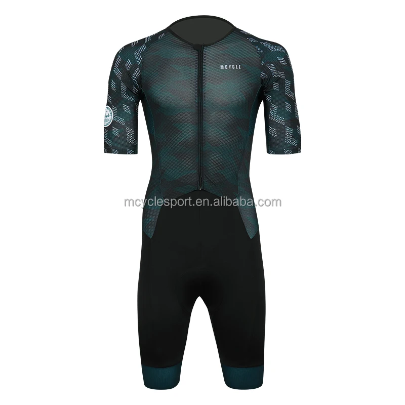 Men's Elite Short Sleeve Trisuit Quick Dry Triathlon Cycling Skin Suit