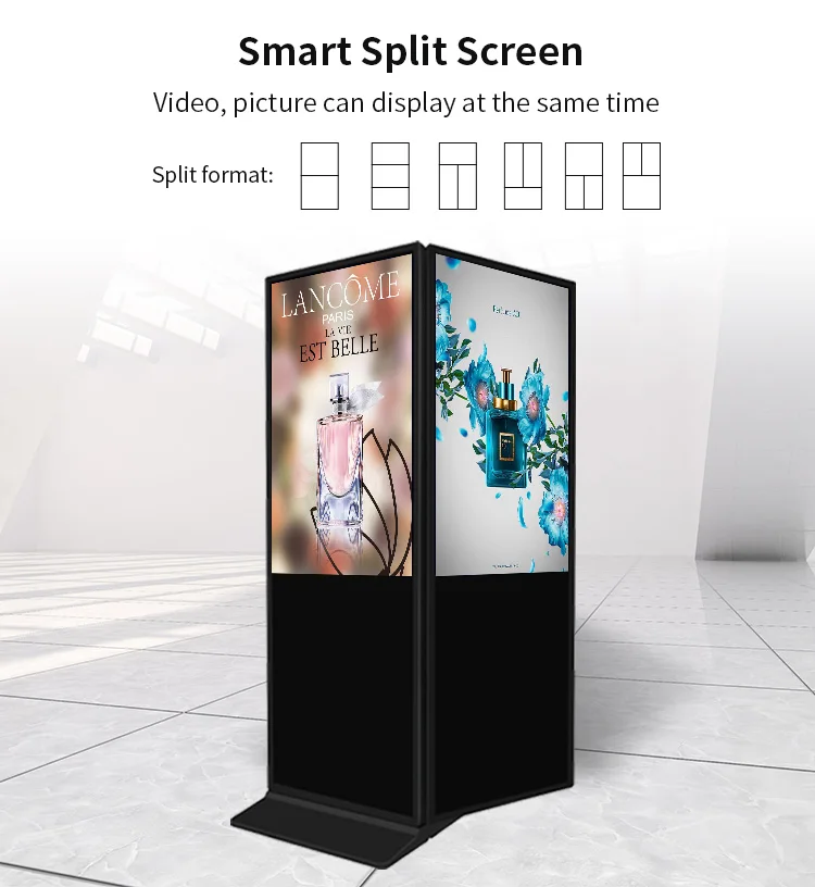 55-inch Dual-Sided Touch Screen Kiosk for Indoor Advertising