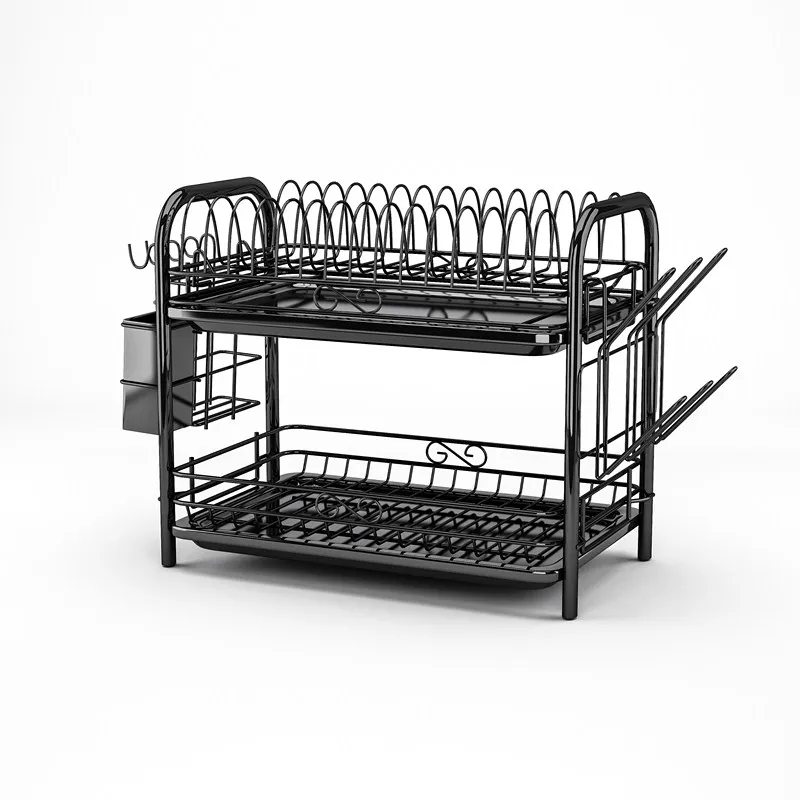 Stainless Steel Standing Dish Rack Storage Shelf Multifunctional