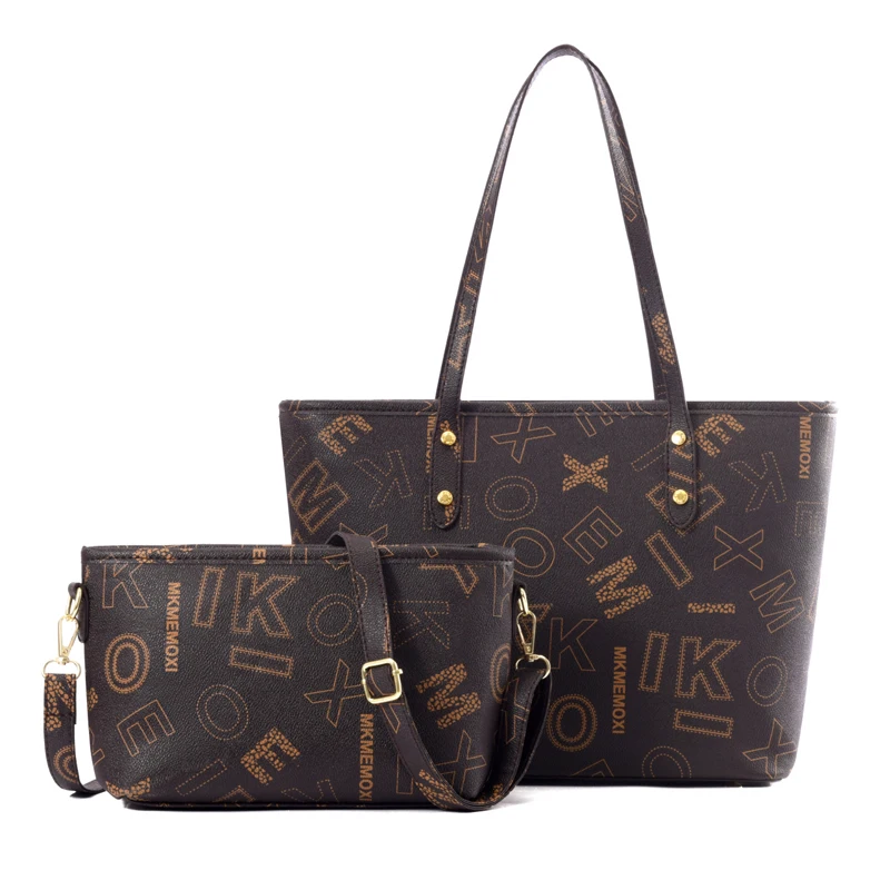 Fashion Large Capacity Simple Handbag 2pcs Set Bags Lady Leather Tote Bag  Women Designer Purses and Handbags