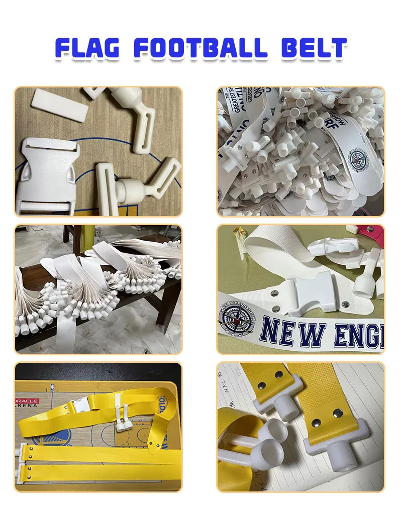 Yellow Color Flag Football Belt With Custom Printing On Belt And Flags