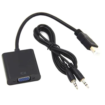 Male to Female Adaptor with Audio Power Supply HDMI a VGA Adapter