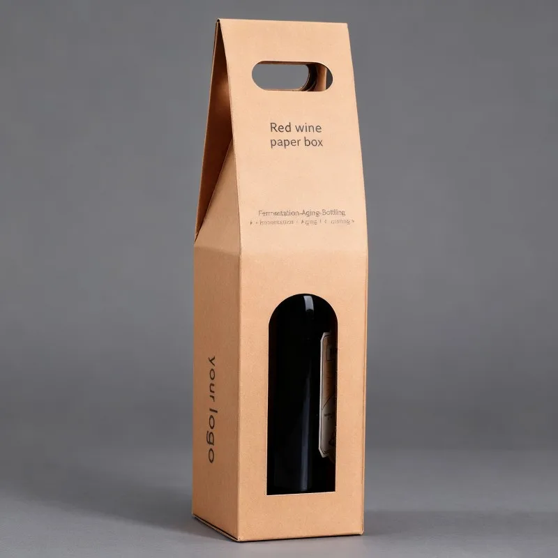 High-End Kraft Red Wine Champagne Packaging Biodegradable One-Pack Wisky Brandy Paper Box Factory Customized Beverage Gift Box Red wine packaging box  Customized paper packaging boxes from Chinese packaging box factories  Customized wine packaging boxes  