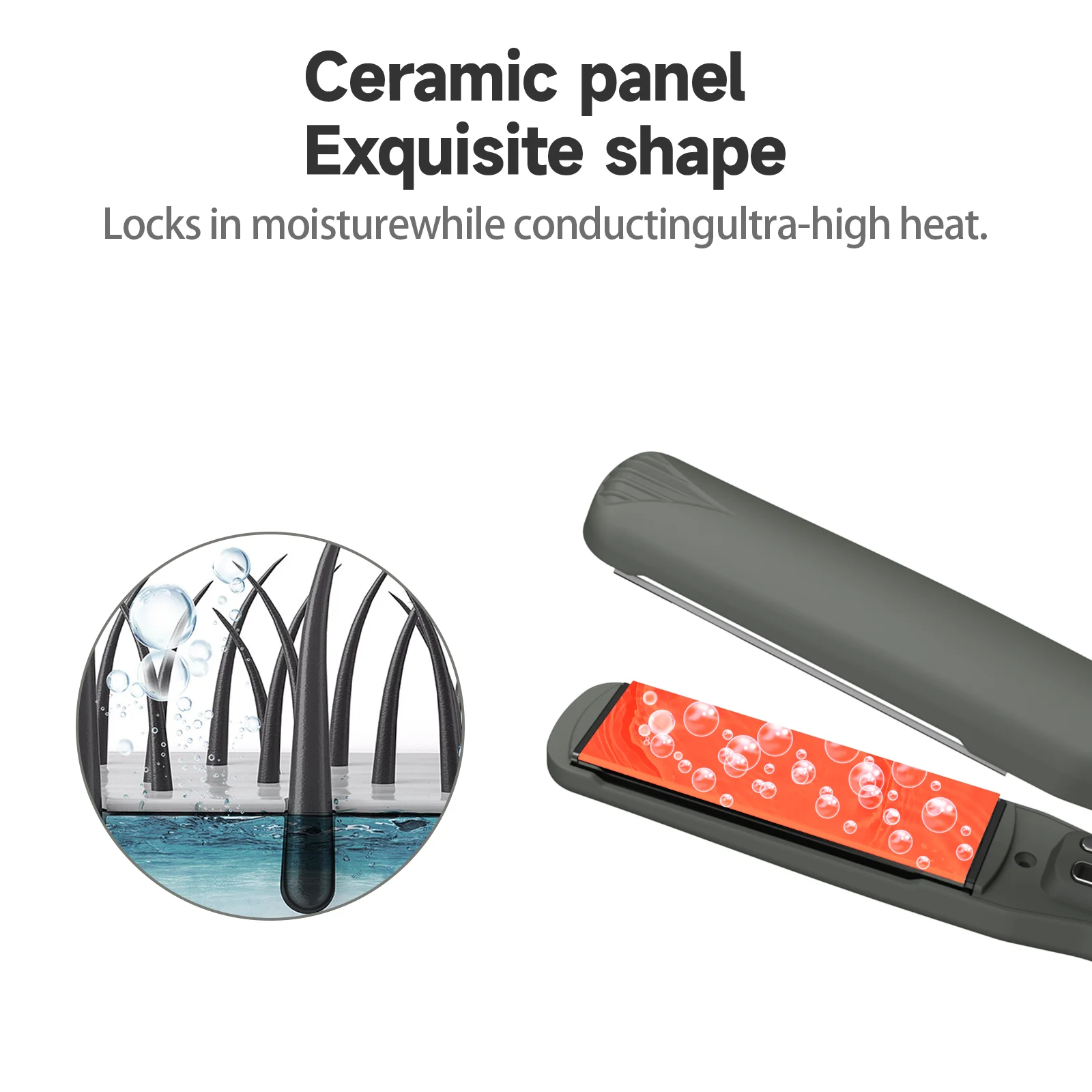 Professional Titanium Flat Iron Ptc Heating Hair Straightener Plates