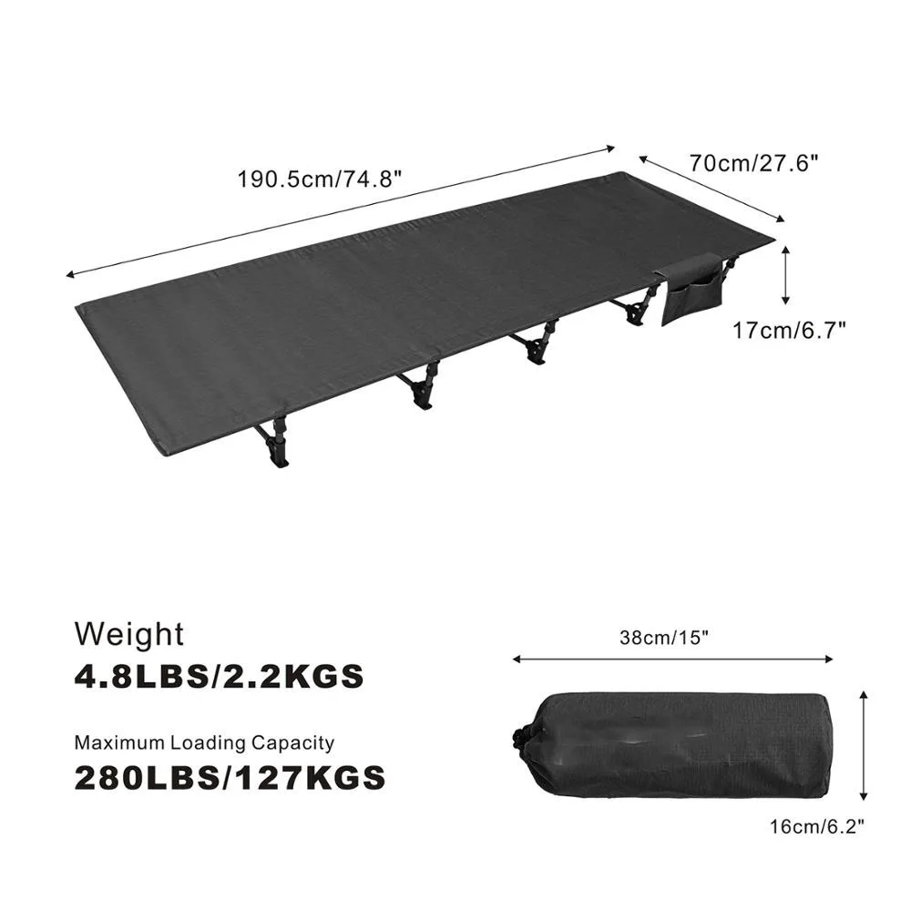 Camping Cot, 450LBS(Max Load), Portable Folding Outdoor Bed with Carry Bag Adults Kids, Heavy Duty Cot Traveling 14