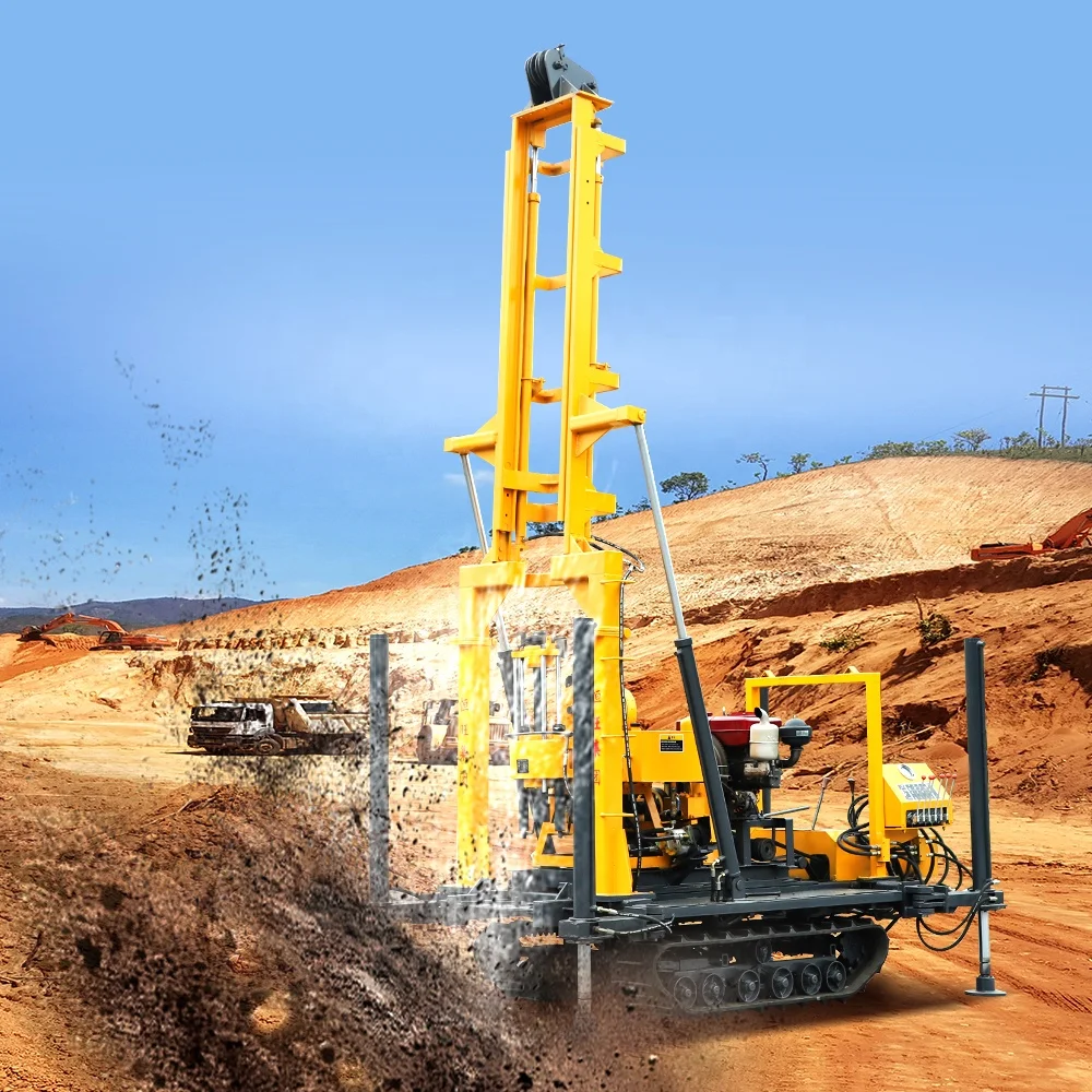 200 Meter Deep Crawler Spindle Hydraulic Rotary Drilling Rig