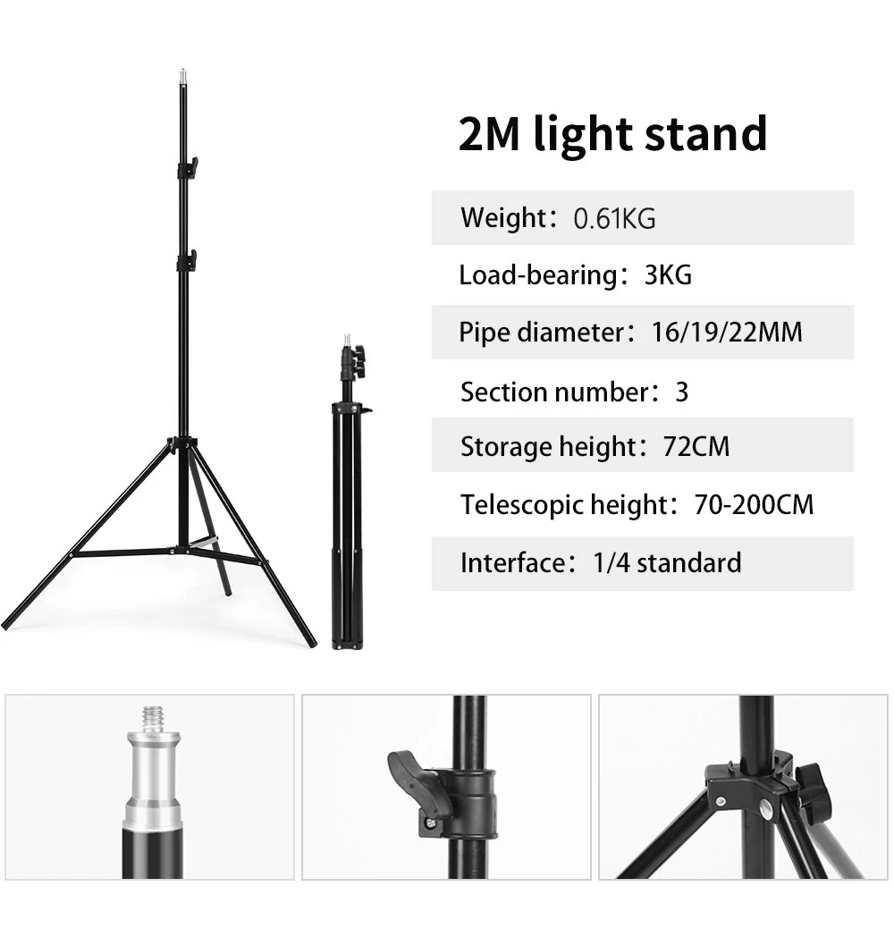 Photo Studio Equipment 2*3m Background Stand Photography Backdrop Set