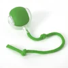 Pelota inteligente verde para gatos - Ajustable en tres velocidades - Con cuerda para perros.
