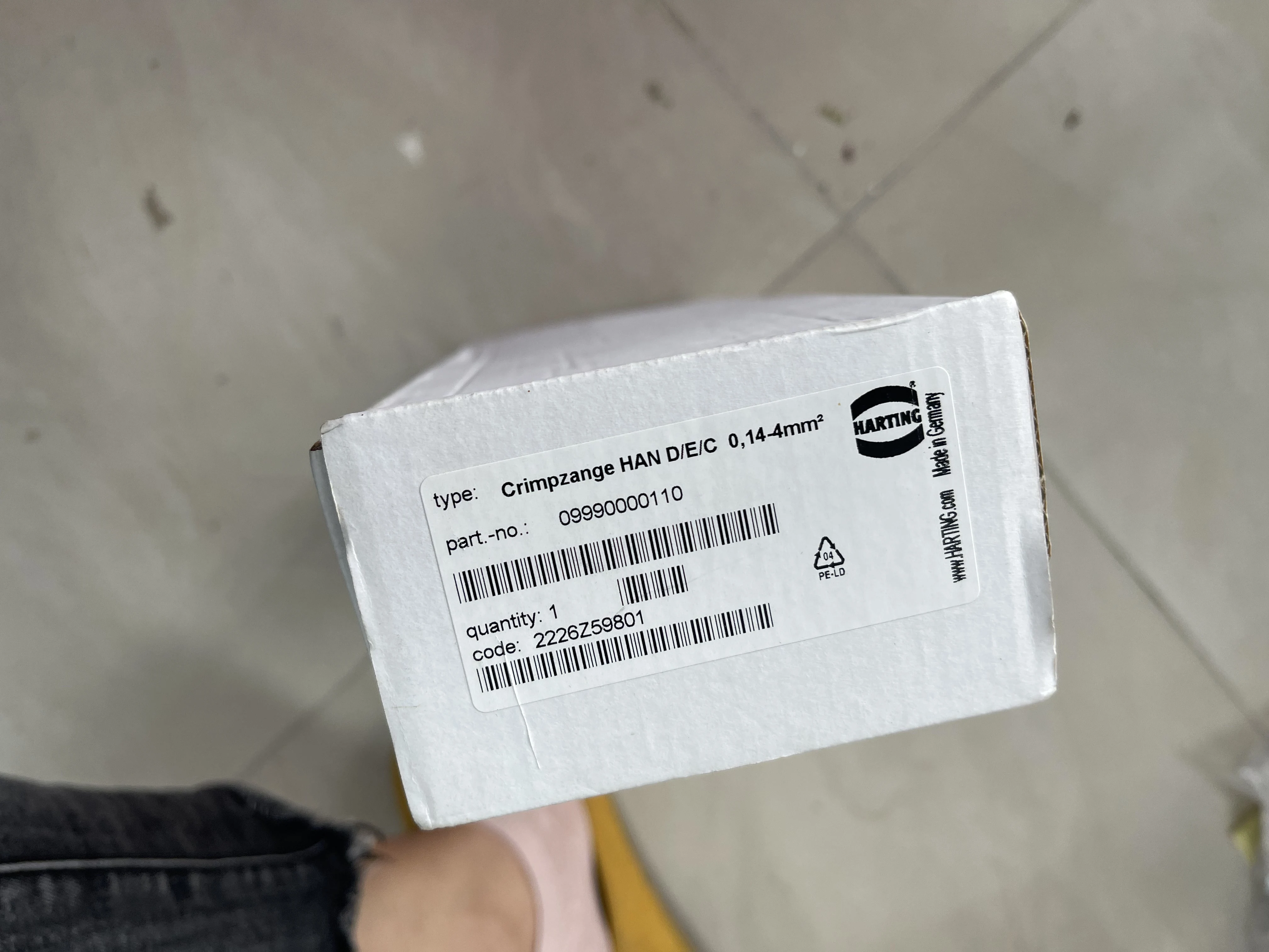 Harting Crimping Tool Crimpzange HAN D/E/C 0,14-4mm² 09990000110 