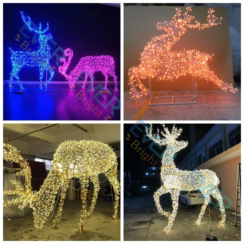Outdoor New Giant White Lighted Led Christmas Santa Claus Sleigh Reindeer Light Buy Outdoor
