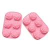 Molde para pastel de rosas de 6 cavidades