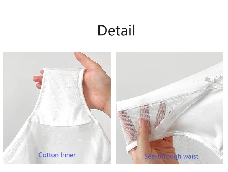 Custom Nylon Panties Breathable Bowknot X Shape See Through Comfy ...