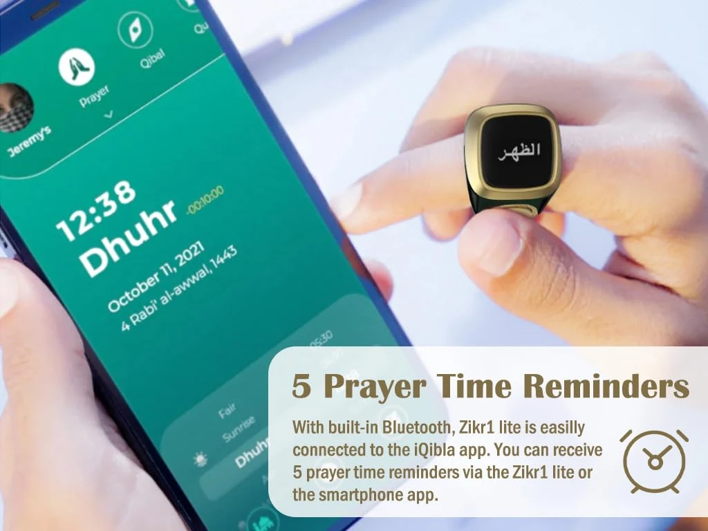 E01 Smart Ring Counter, Tasbih Zikr Ring, Muslim Islamic Prayer Smart Rings, Digital Electronic Smart Tally Counter for Prayer
