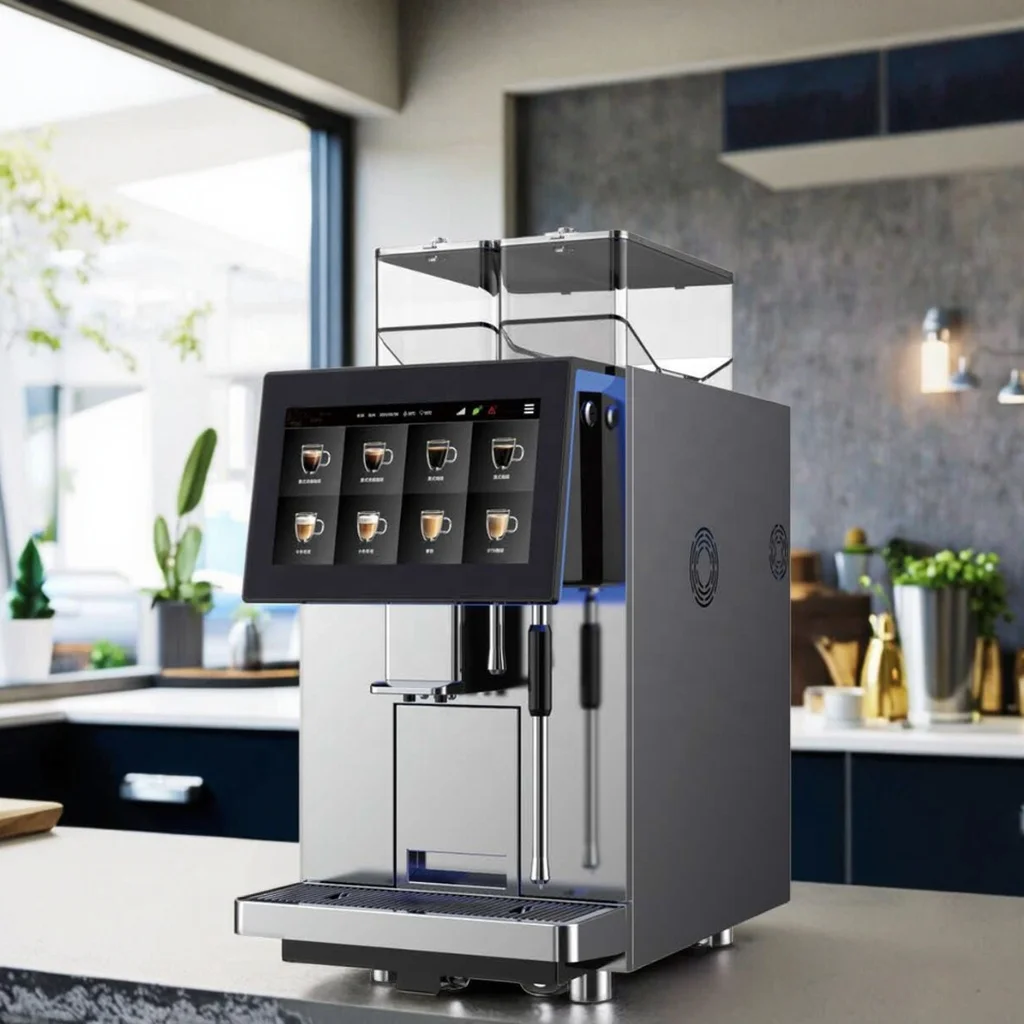 2025 Heavy Duty Commercial Best Dual-bean-hopper Fully Full Automatic Espresso Coffee Machine for Offices
