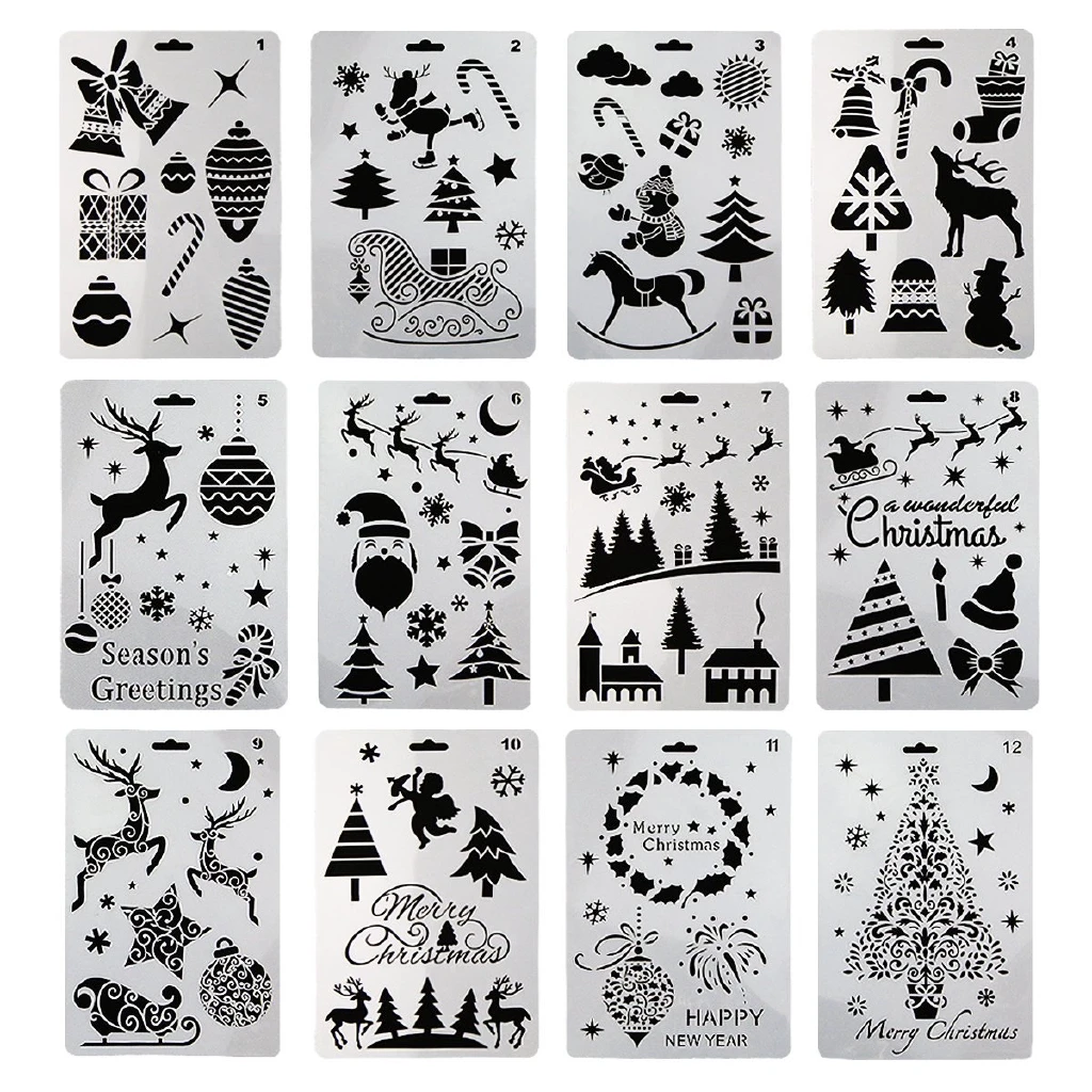 Christmas multifunction drafting tools notebook drawing stencils PET journal template painting stencil