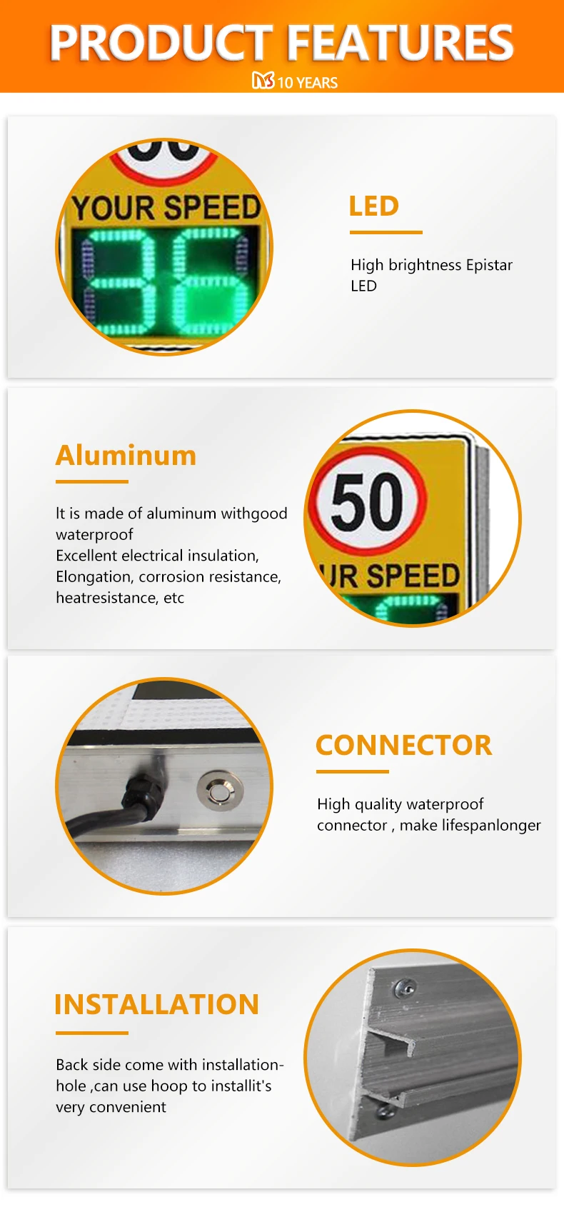 LED Display Traffic Signs - Speed Detectors & Solar Radar