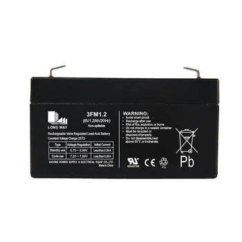 6V1.2AH 1.3ah Rechargeable Battery Lead Acid battery for Emergency Lighting UPS