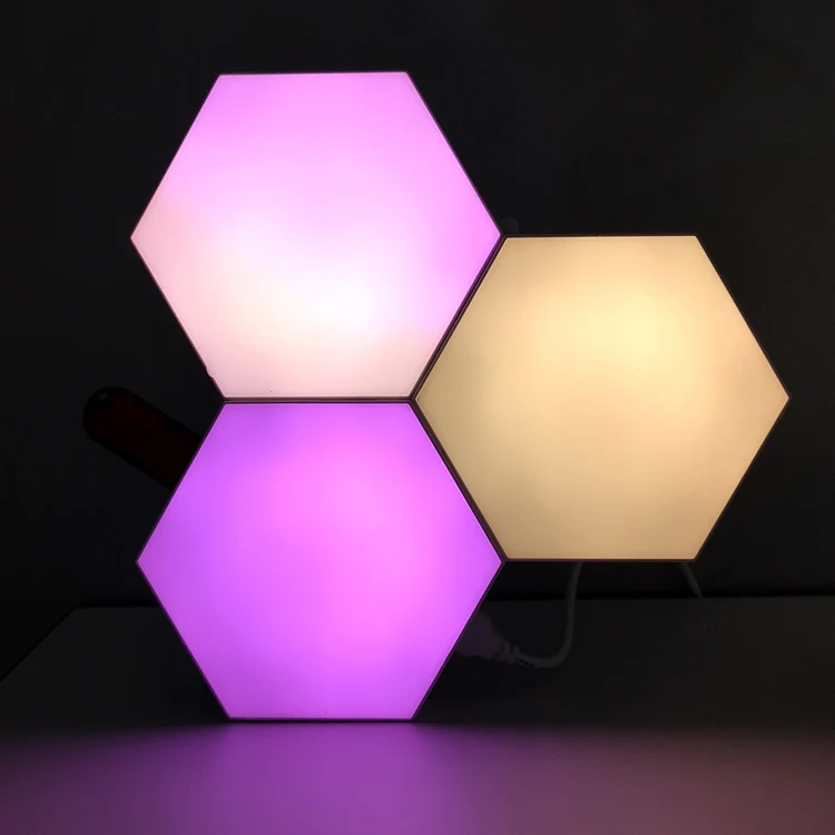 Mobile APP Controlled  Colorful  Hexagon Light  Cloud Light Modular DIY Hexagonal Light